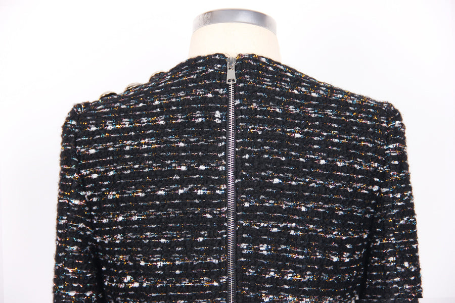 Woolen Fringe Mini Dress