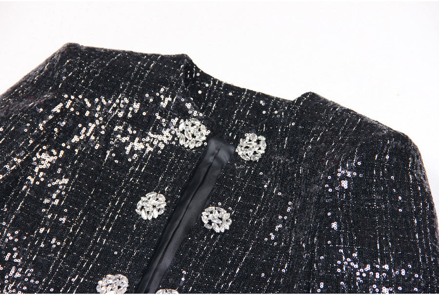 Onyx Embellished Sequin Jacket