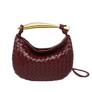 Gold Handle Woven Handbag