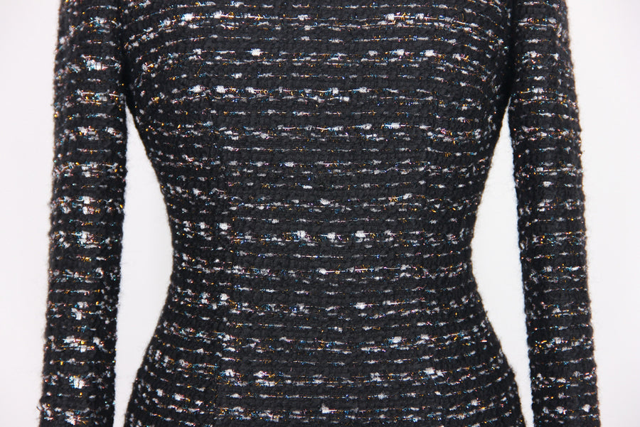 Woolen Fringe Mini Dress