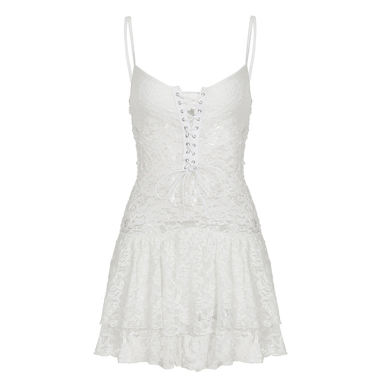 White Lace Mini Dress