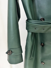 Belted Vegan Leather Coat