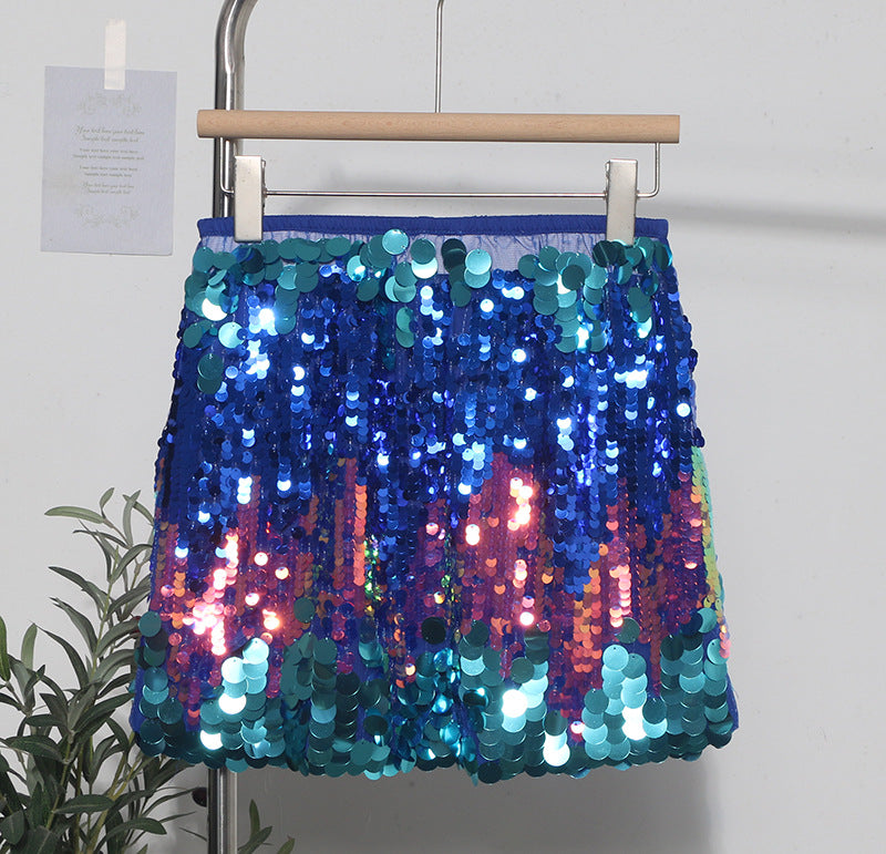 Gradient Sequin Mini Skirt