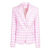 Francesca Houndstooth Woolen Jacket + Shorts Set