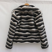 Monochrome Plush Short Faux Fur Coat