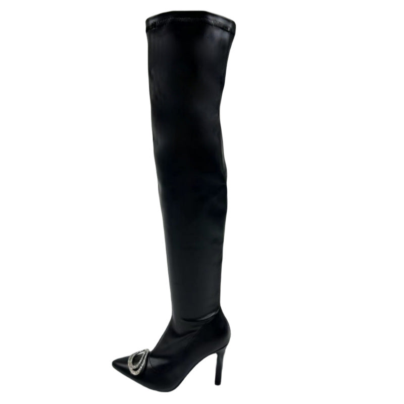 Fleece Lined Thigh High + High Heel Boots