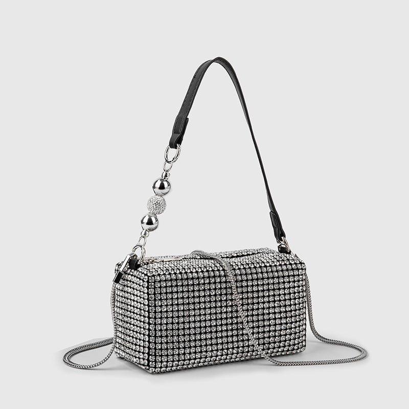 Rhinestone Embellished Cosmetic Bag