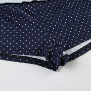 Navy Blue Polka Dot Halter Skirt Set