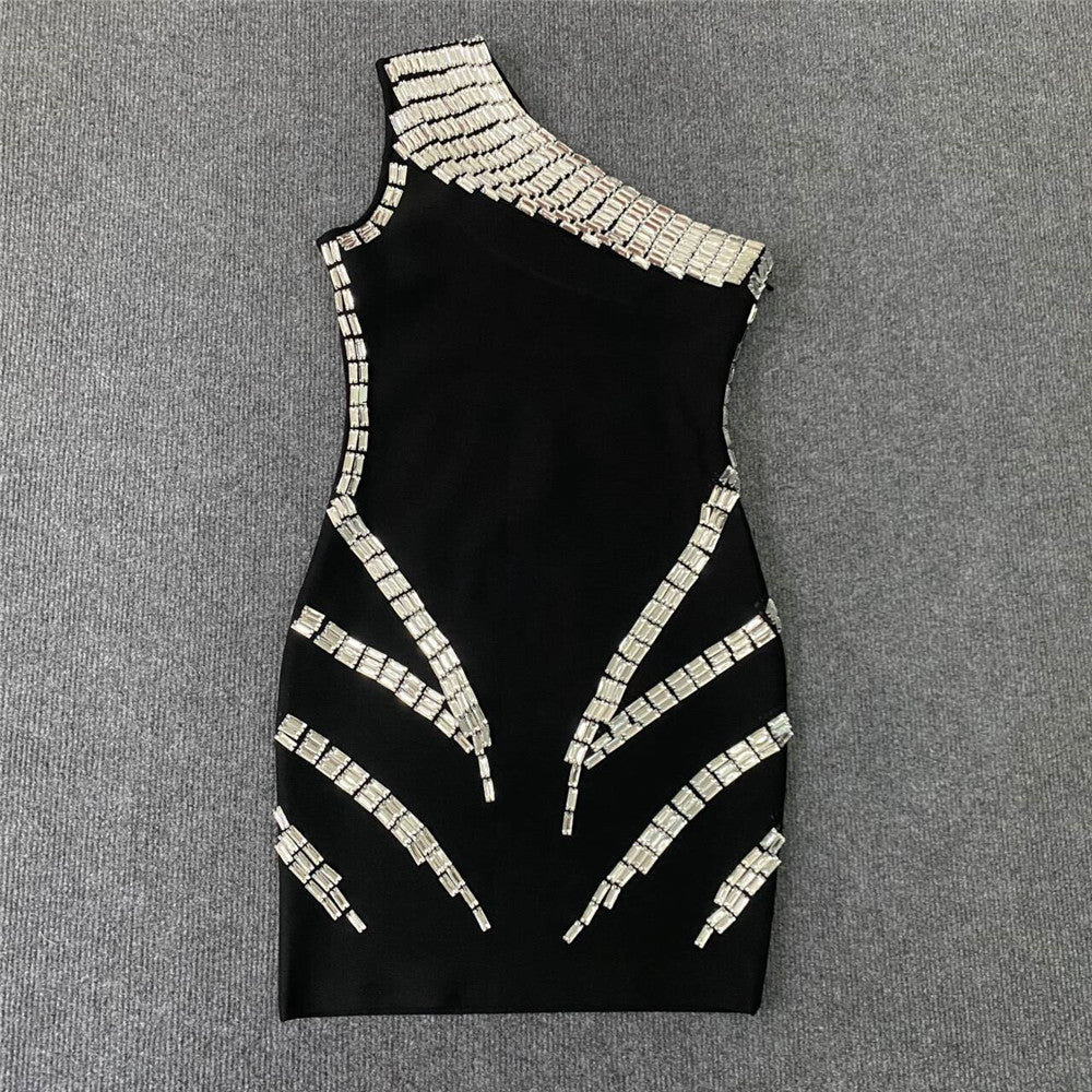 Eve Embellished One Shoulder Mini Dress