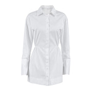 Buttondown Cotton Shirt Mini Dress