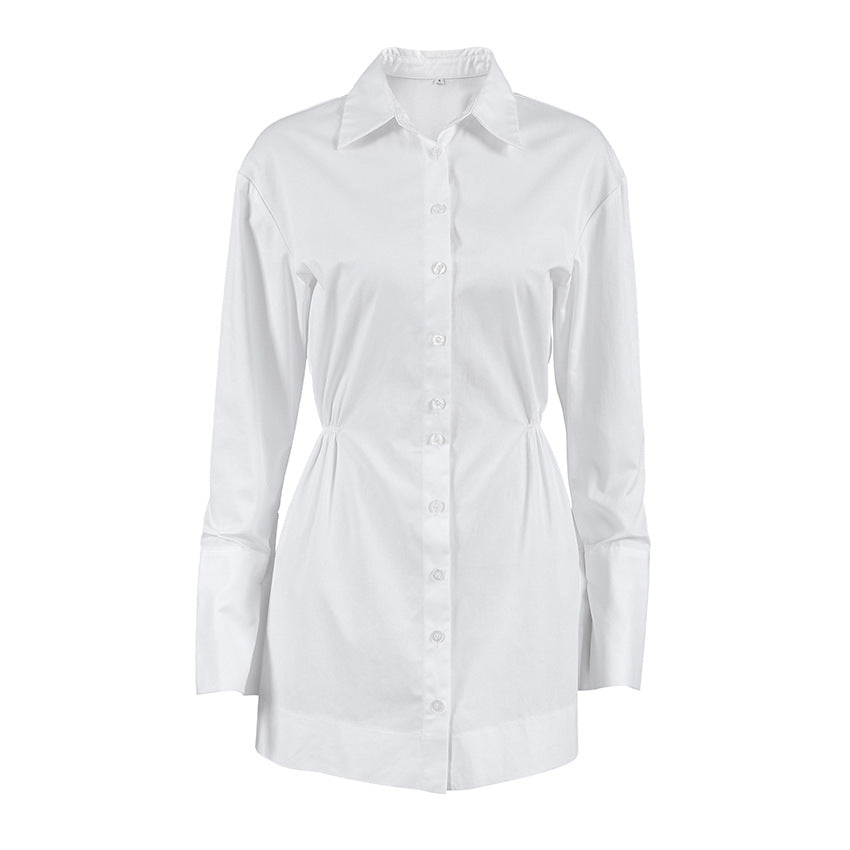 Buttondown Cotton Shirt Mini Dress