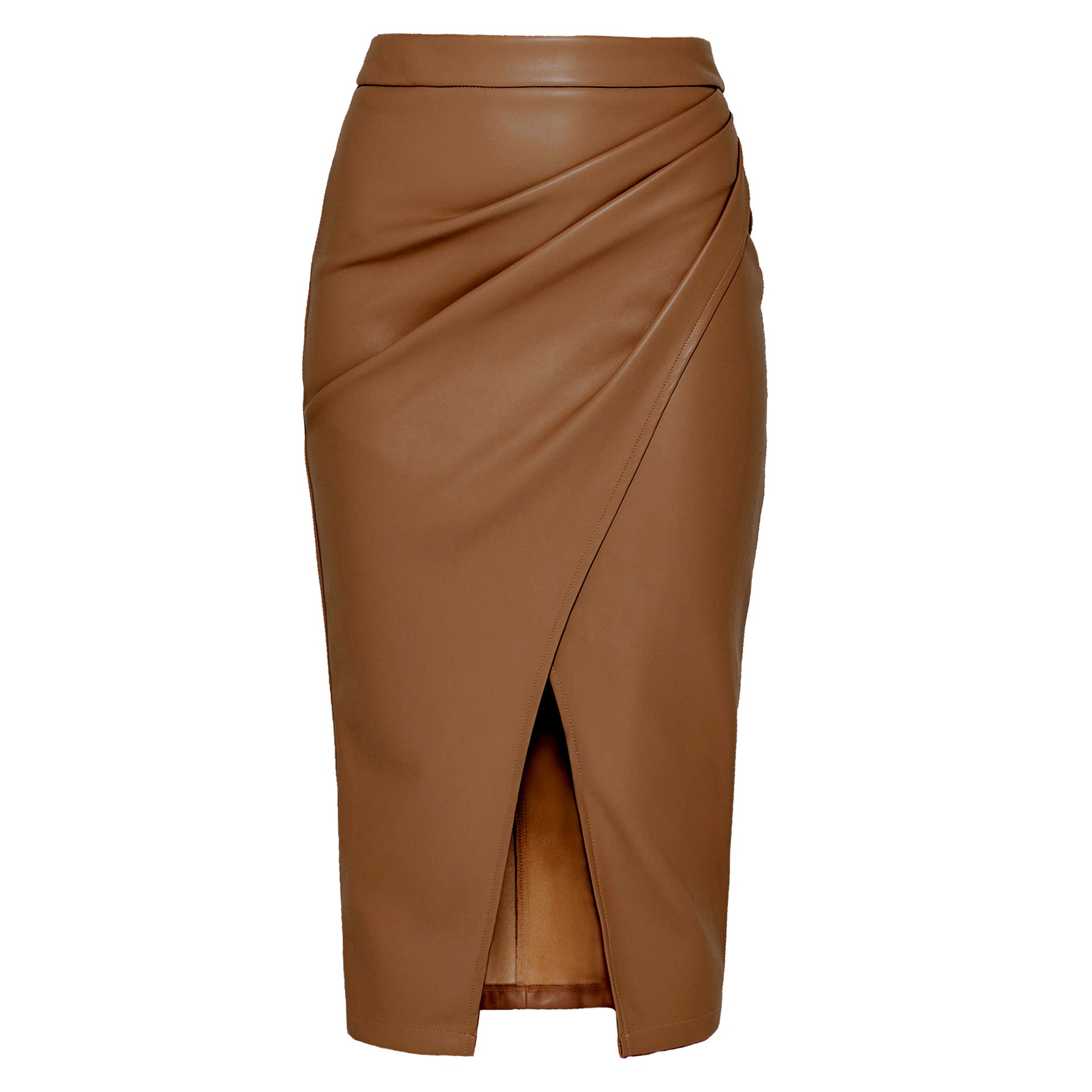 Vegan Leather Midi Skirt