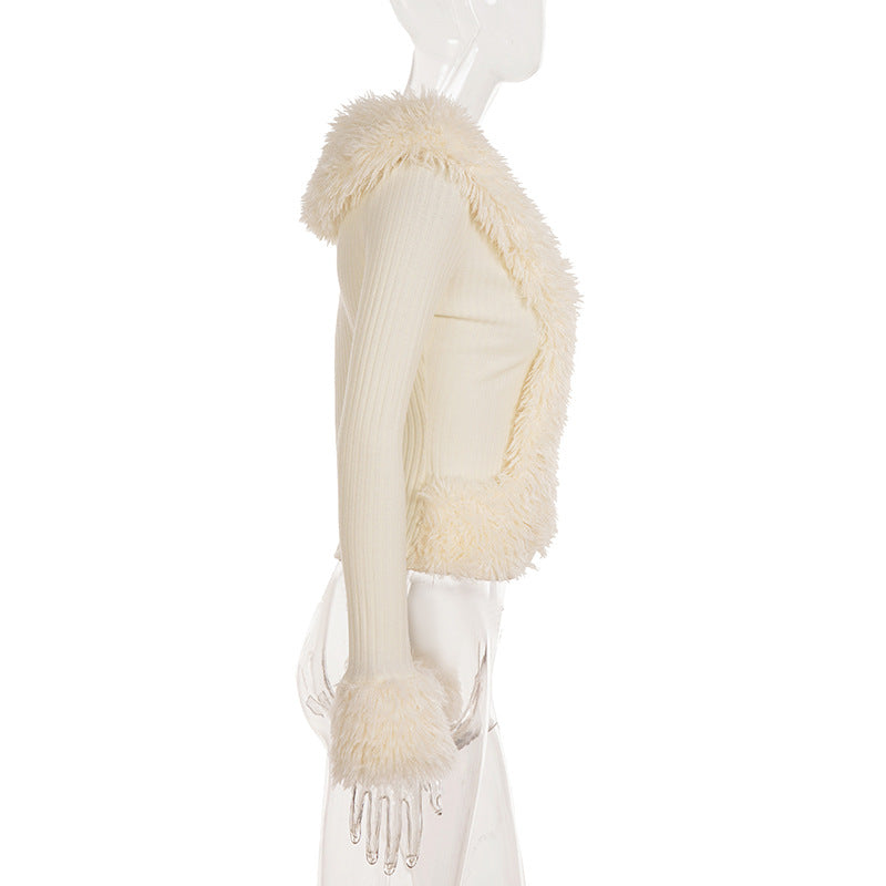 Teddy Plush Knitted Cardigan