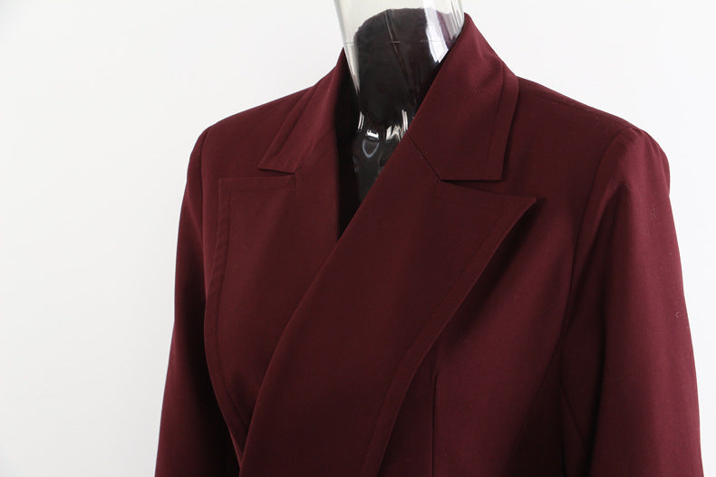 Angola Red Blazer Trench Coat