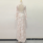 Lace Cutout Maxi Dress