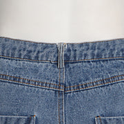 Denim Ripped Wide Leg Jeans