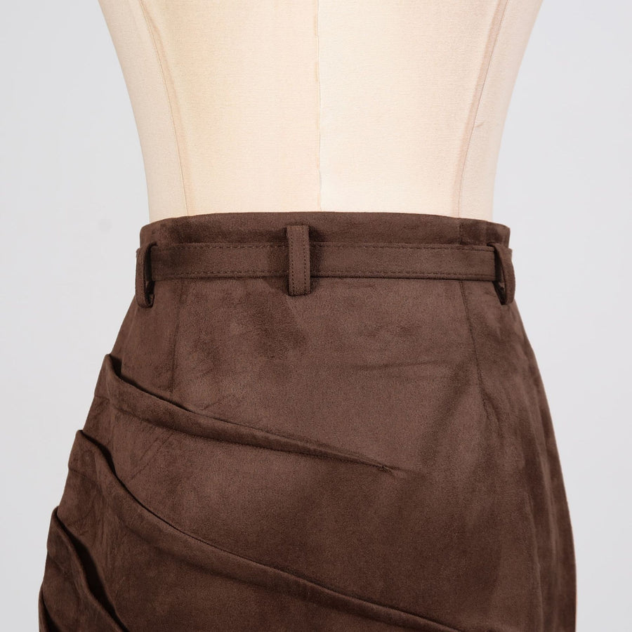 Belted Slit Maxi Skirt