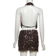 Sequin Skirt Set