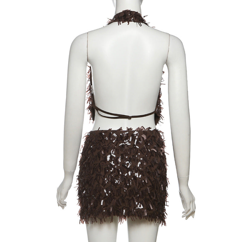 Sequin Skirt Set