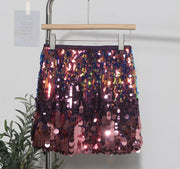 Gradient Sequin Mini Skirt