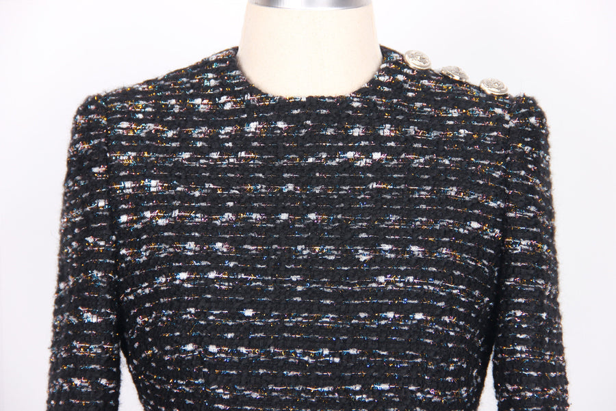 Woolen Fringe Mini Dress