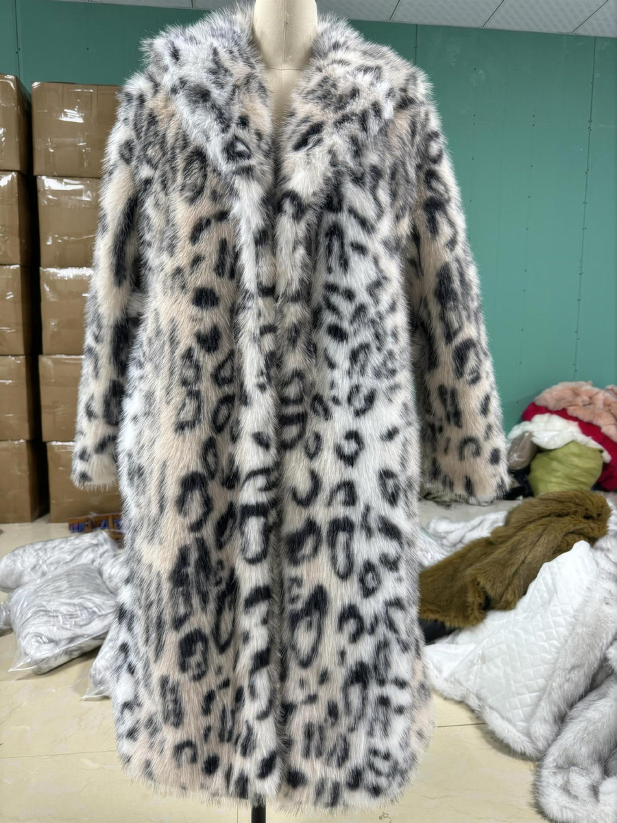 Leopard Print Faux Fur Coat