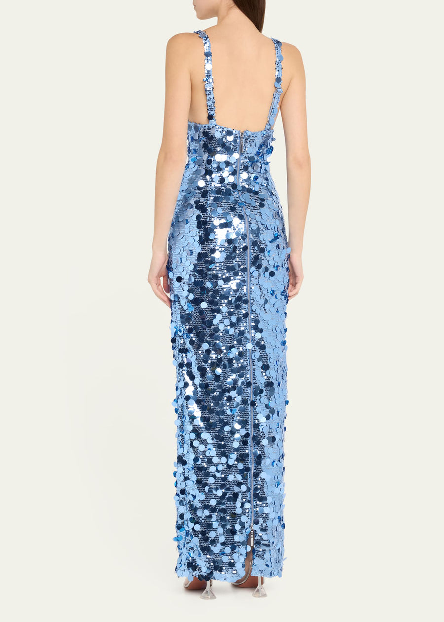 Blue Mirage Sequin Maxi Dress