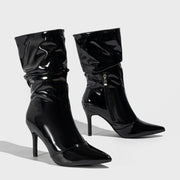 Leather Stiletto Ankle Boots + Pointed Toe