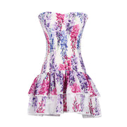 Ruffled Floral Mini Dress