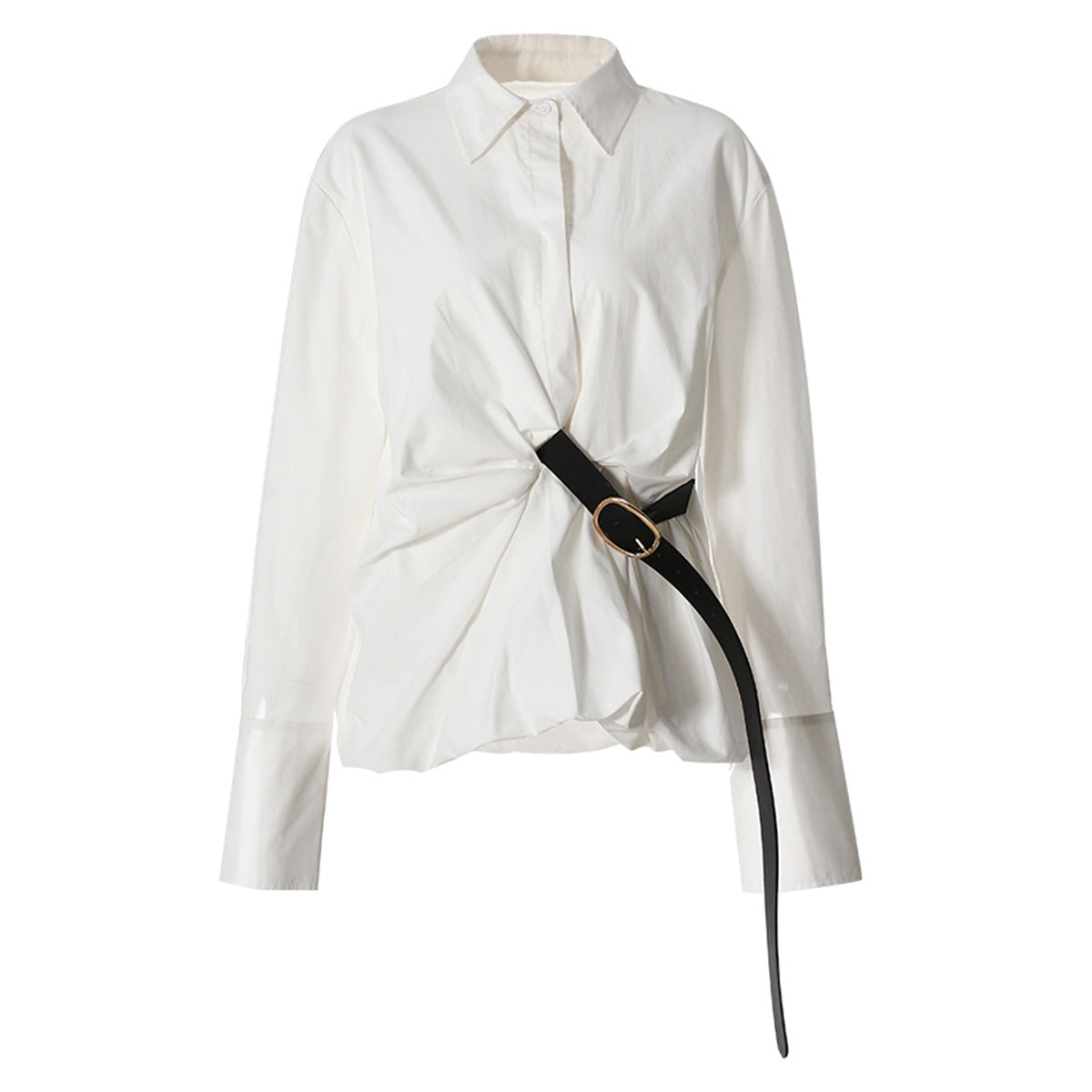 Asymmetric Belt Shirt