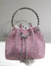 Ombre Rhinestone Embellished Bucket Bag