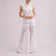 Lace Pant + Vest Set