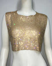 Octavia Mesh Rhinestone Crop Top