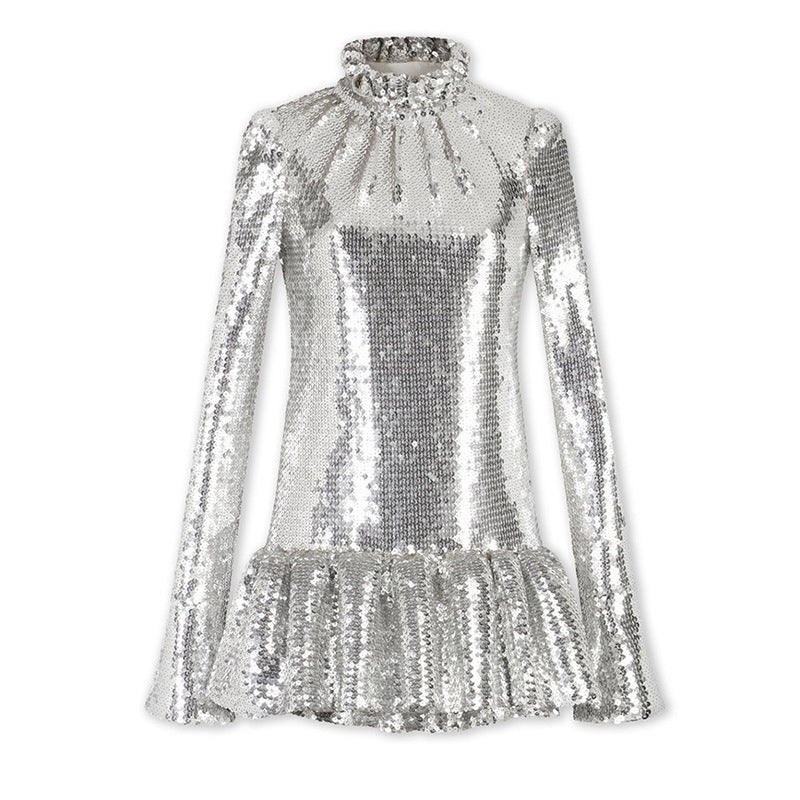 Metallic Sequin Mini Dress