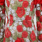 Infinite Rose Embroidered Mini Dress