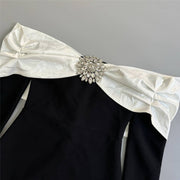 Off-Shoulder Embellished Maxi Dress