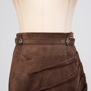 Belted Slit Maxi Skirt