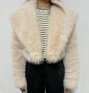 Faux Fur Cropped Coat