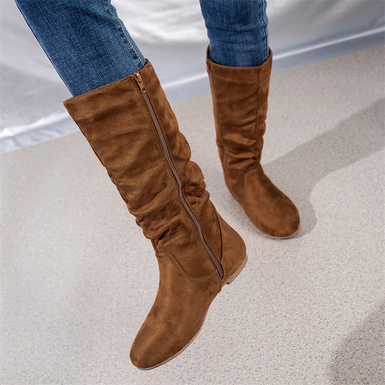 Valda Brown Flat Boots