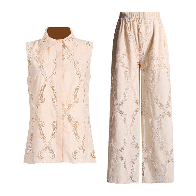 Lace Pant + Vest Set