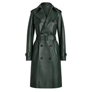 Belted Vegan Leather Coat