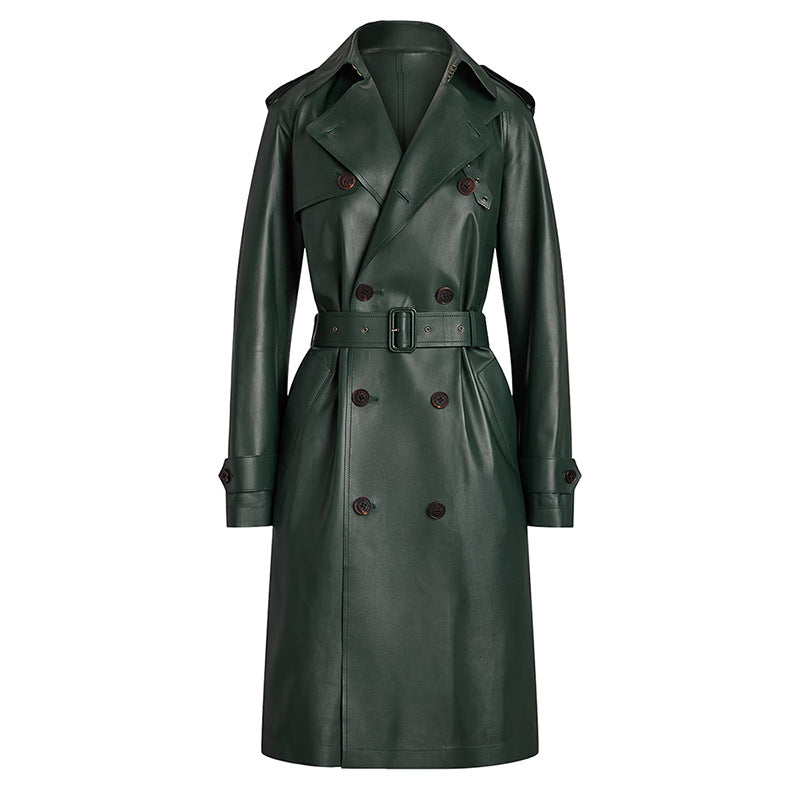 Belted Vegan Leather Coat