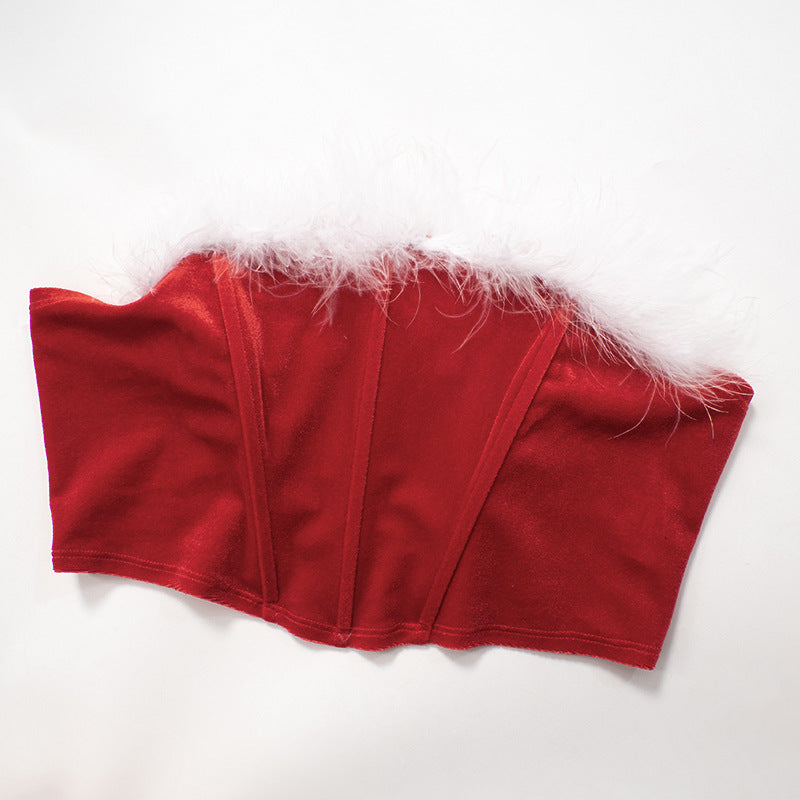 Mrs. Claus Top + Gloves Set