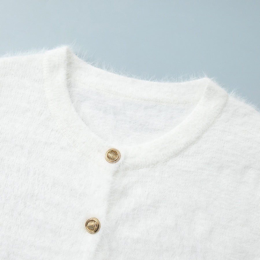 Plush Cardigan Maxi Skirt Set