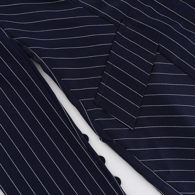 Navy Pinstripe Bodycon Dress