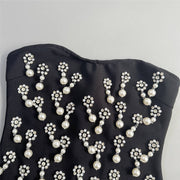 Pearlescent Embellished Mini Dress