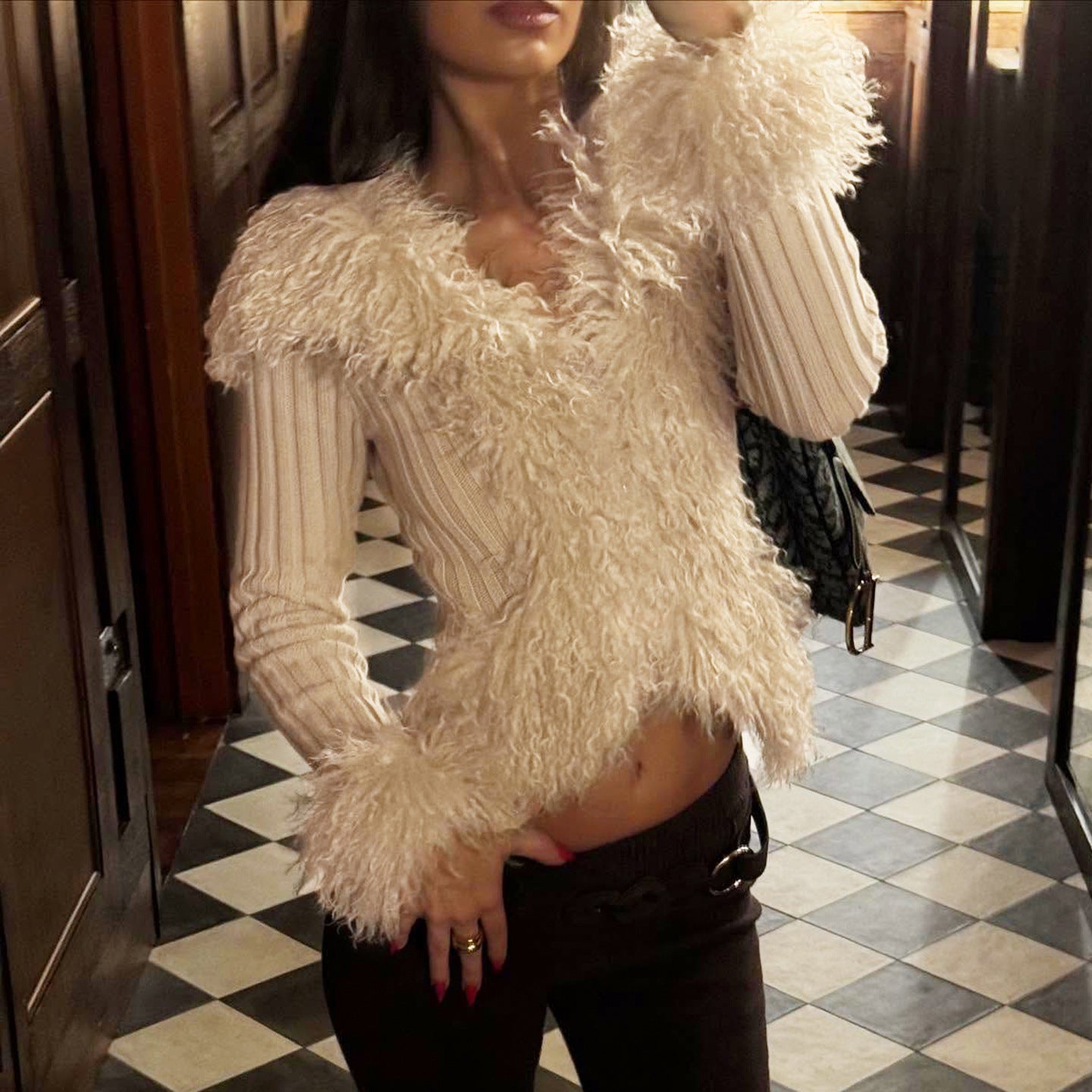 Teddy Plush Knitted Cardigan