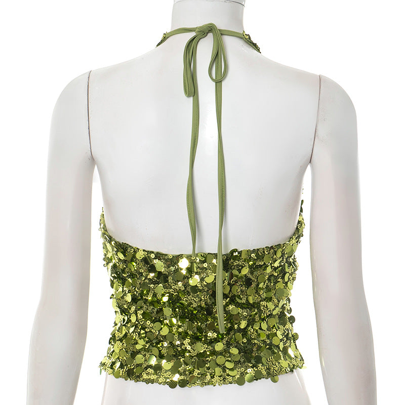 Sequin Halter Top