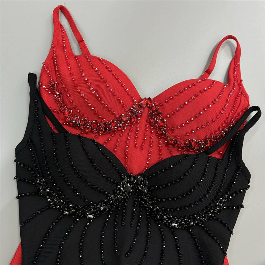 Embellished Bandage Maxi Dress