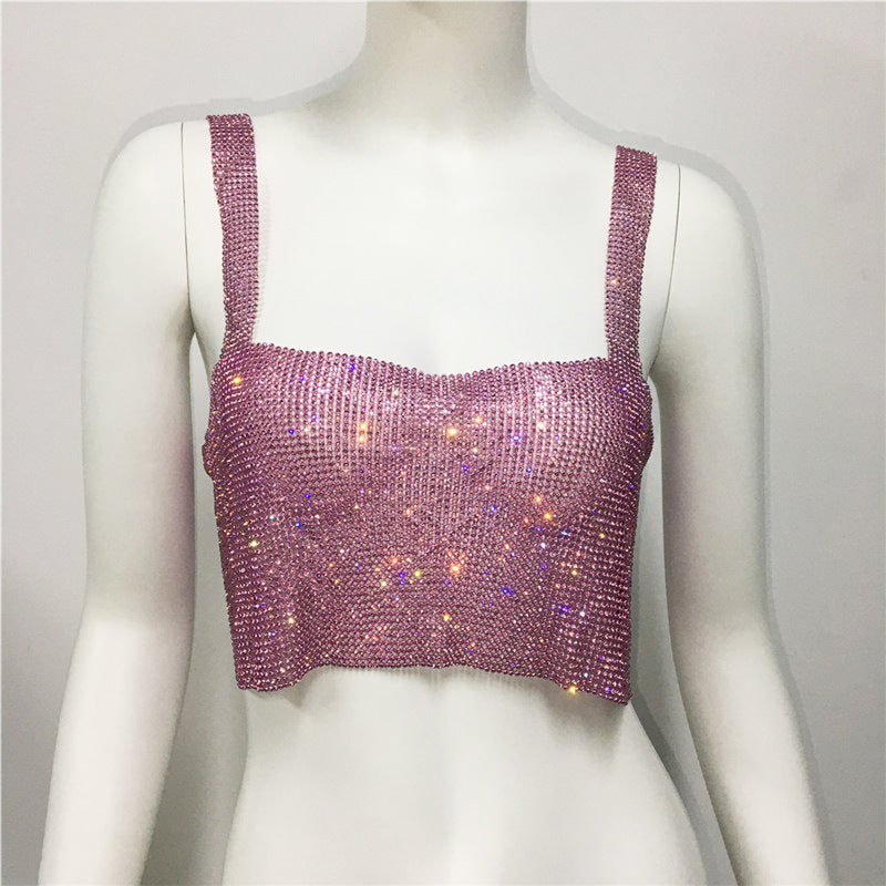 Raquel Mesh Rhinestone Cami Top